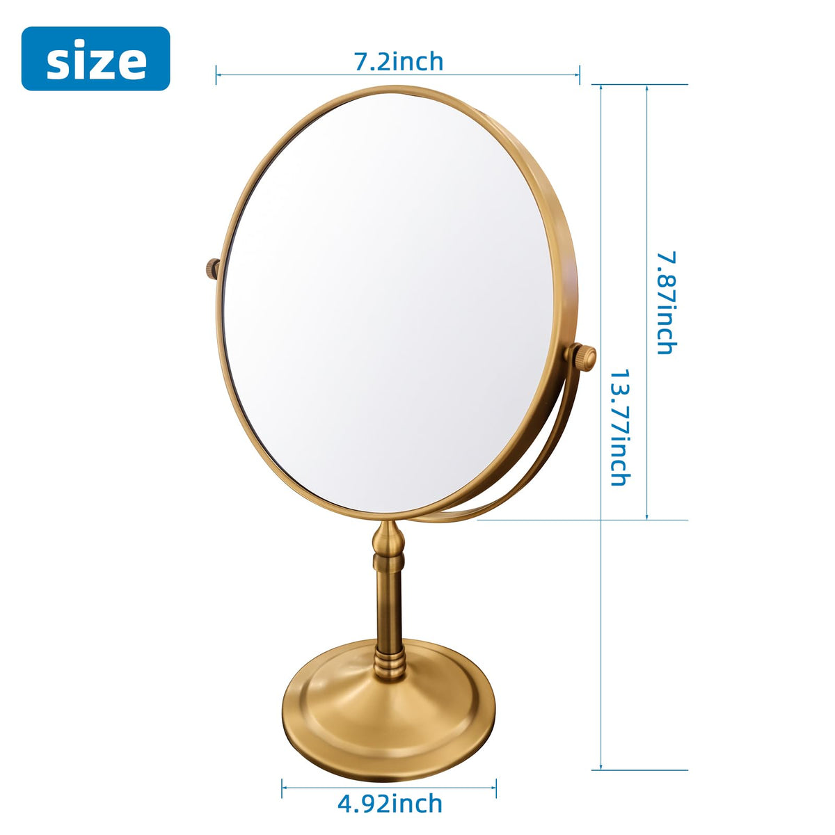 Gecious mirror with 360-degree swivel for easy angle adjustments