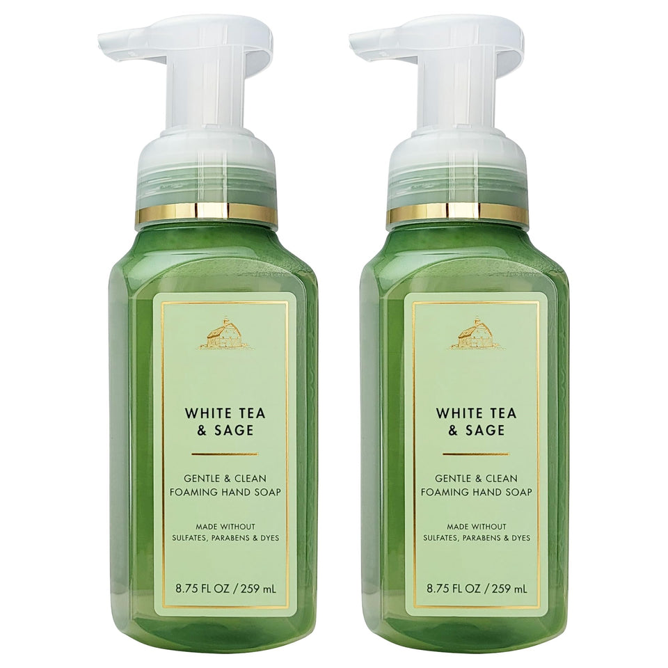 GEEGVV foaming hand soap two-pack front view with White Tea & Sage