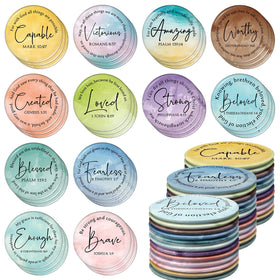 Geelin 24-pcs Mother's Day scripture mirrors pack with 12 designs for gifting and daily faith reminders.
