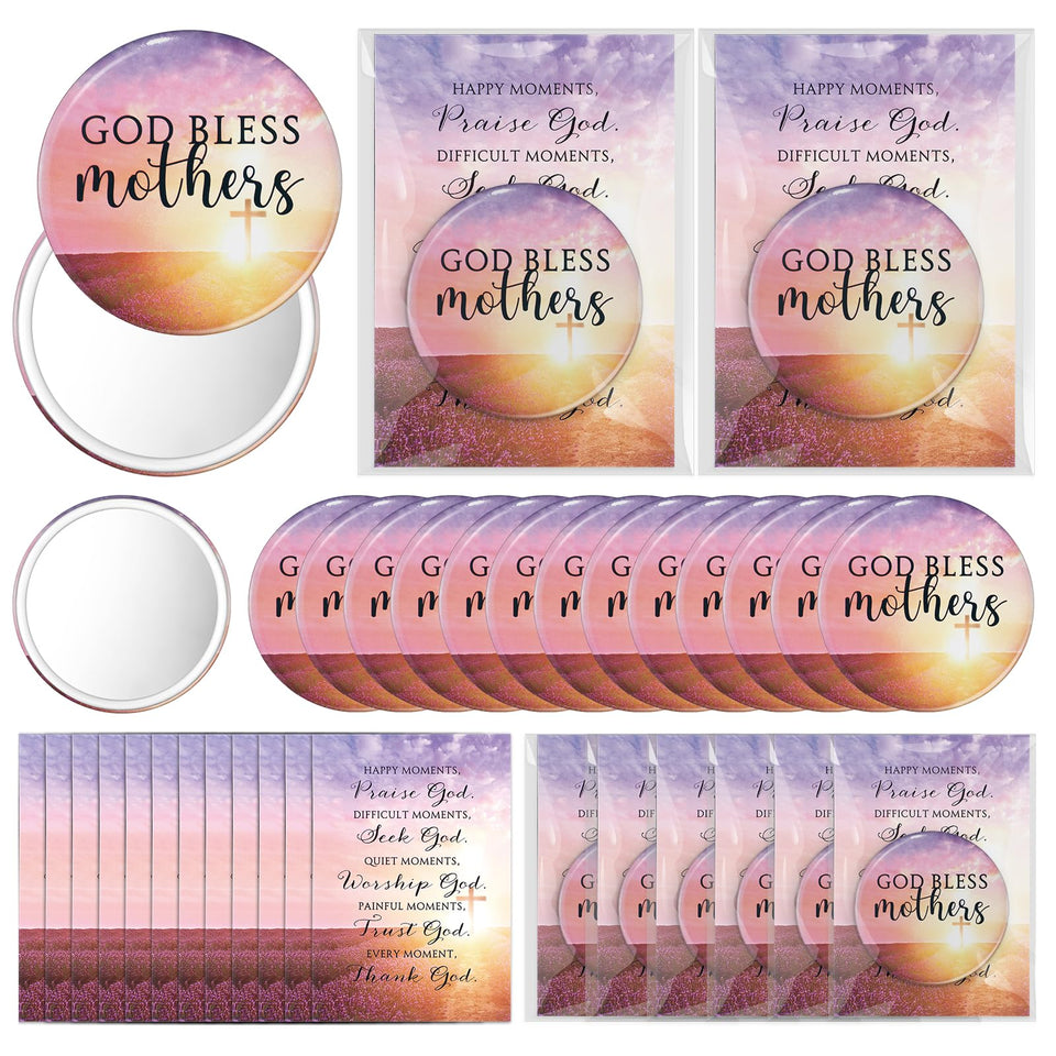 Geelin cross mirror with purple design, ideal Mother's Day gift for church members