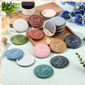 Geelin portable pocket mirror fits into purses for quick checks.