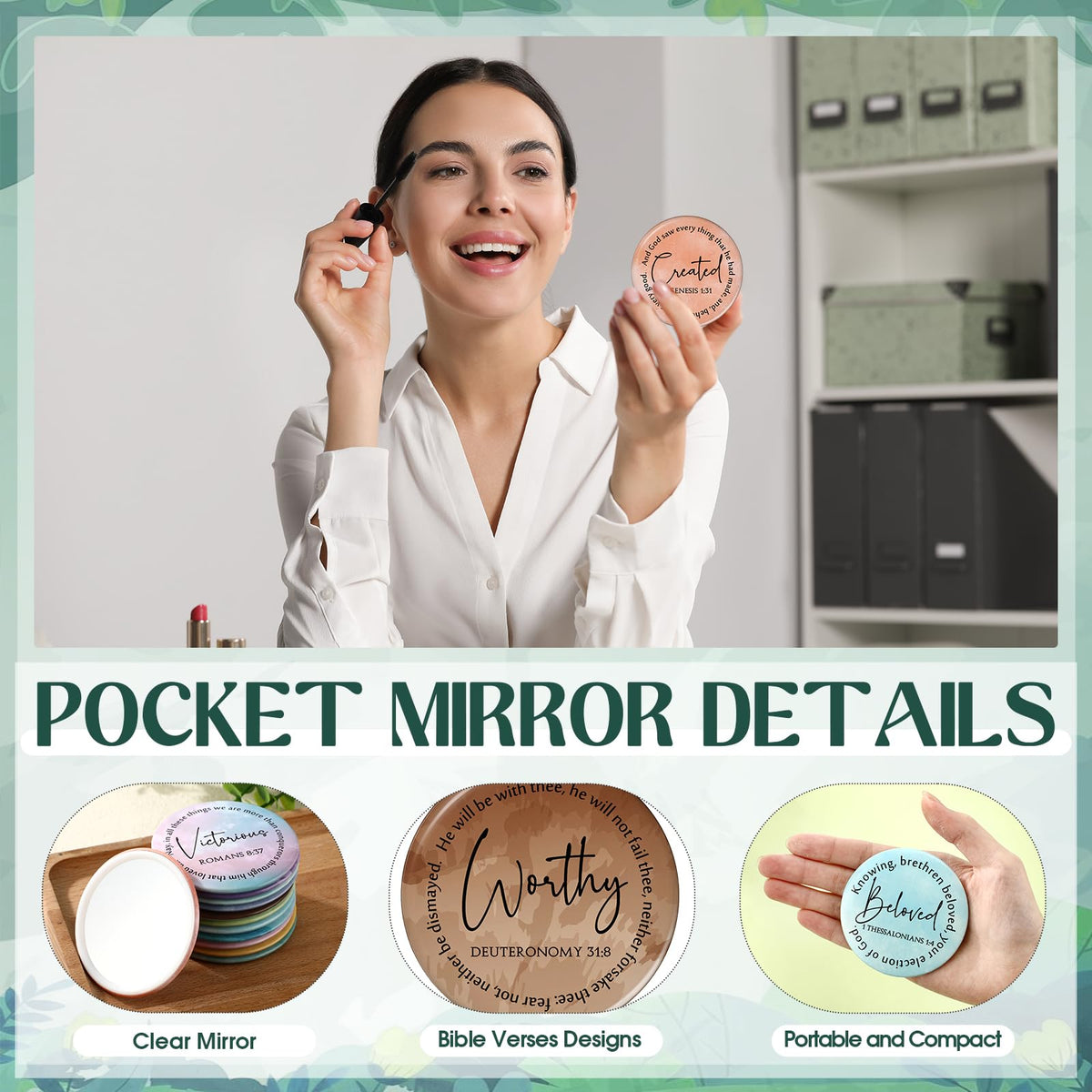 Geelin 2.76-inch compact mirror keeps purses light and stylish during errands.