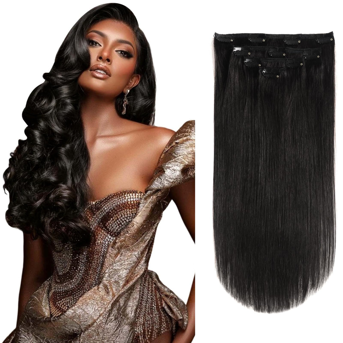 GEELOOK clip-in extensions Remy human hair for natural volume at 20 inches.