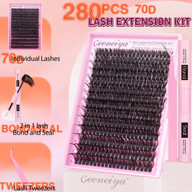 Geeneiya 280pcs lash clusters for natural fluffy volume