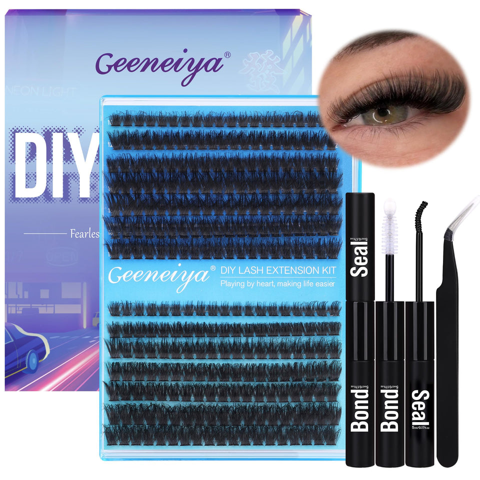 Geeneiya 80D+100D lash clusters kit for fuller at-home lash looks