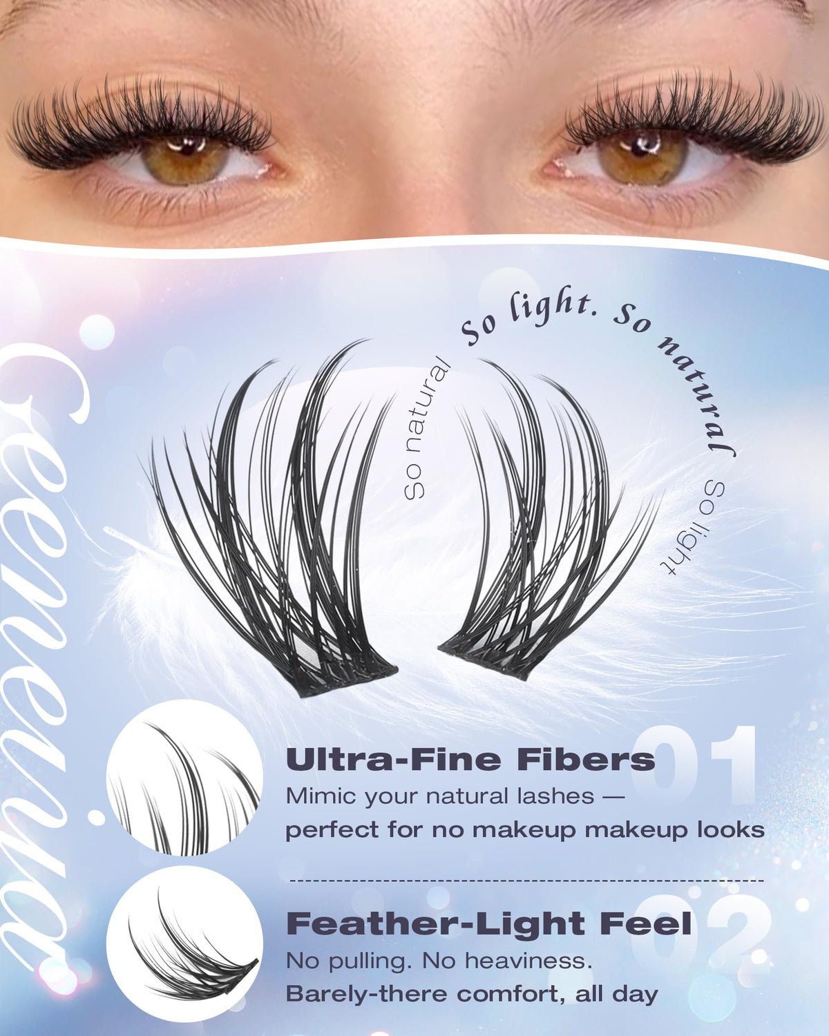 Geeneiya 2-in-1 bond and seal for strong, smooth lash finish.