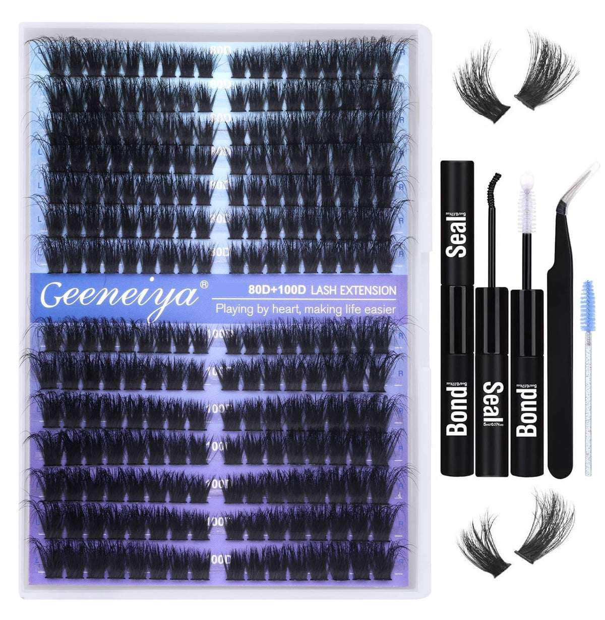 Geeneiya cat-eye lash extension kit: cat-eye clusters for at-home salon-like results.