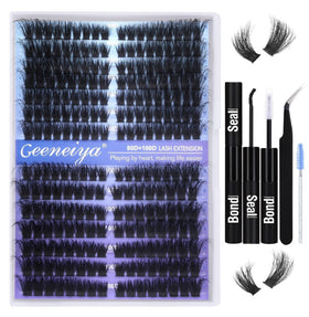 Geeneiya cat-eye lash extension kit: cat-eye clusters for at-home salon-like results.
