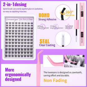 Geeneiya lash bond and seal glue bottle highlighting waterproof hold