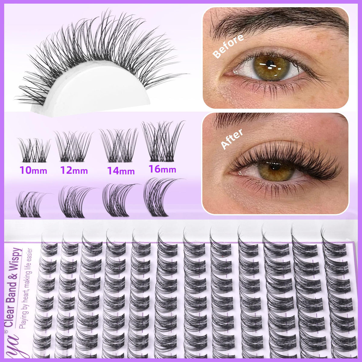 Geeneiya wispy 3D CC curl lash extensions close-up for natural-looking volume