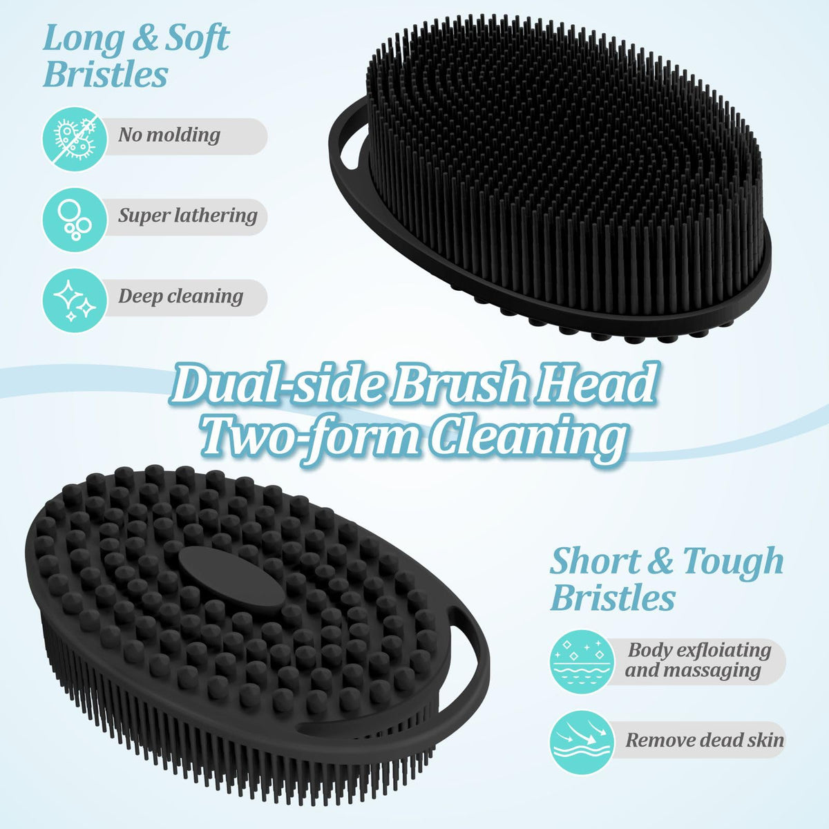 GEENOA body scrubber with exfoliating dots for deeper clean