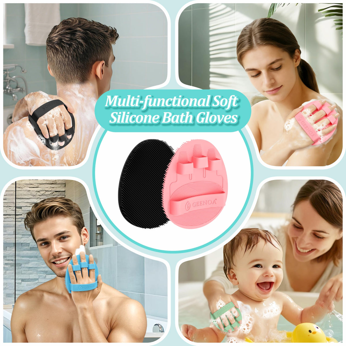 GEENOA easy-care silicone dries quickly and resists mold between uses.