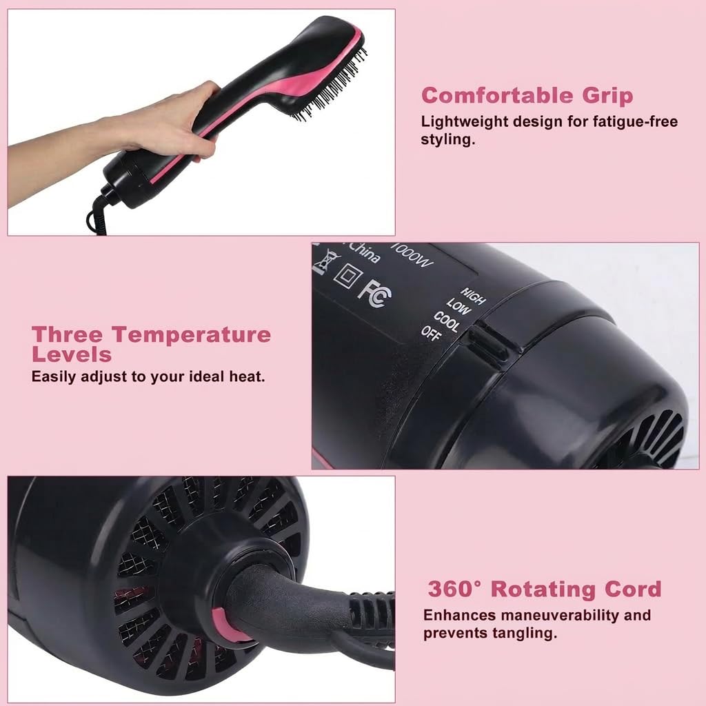 GEERYZHE multifunctional styling tool combines dryer, brush, and straightener