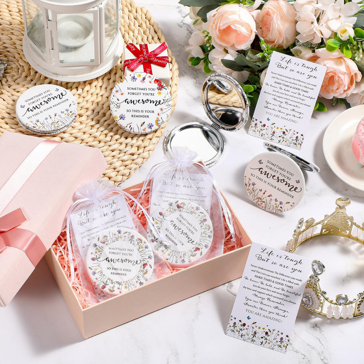 Geetery organza bag packaging protecting mirrors while gifting with elegance.