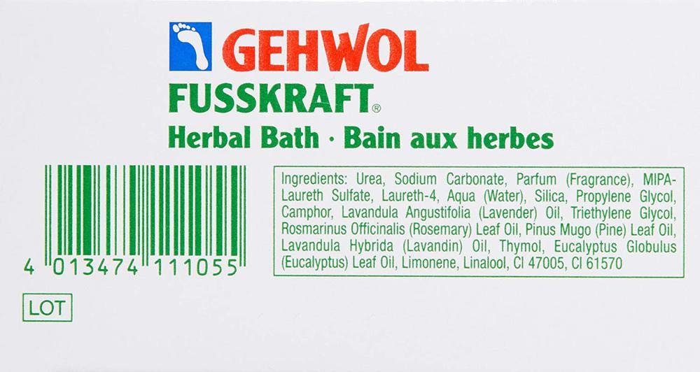 GEHWOL Herbal Bath label close-up with size information