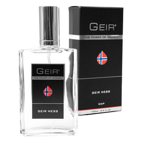 Geir Ness Geir Eau de Parfum Spray for Men bottle close-up, premium design, lasting scent