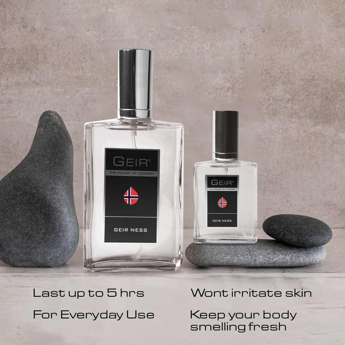 Geir Ness fragrance in lifestyle setting for a confident morning routine