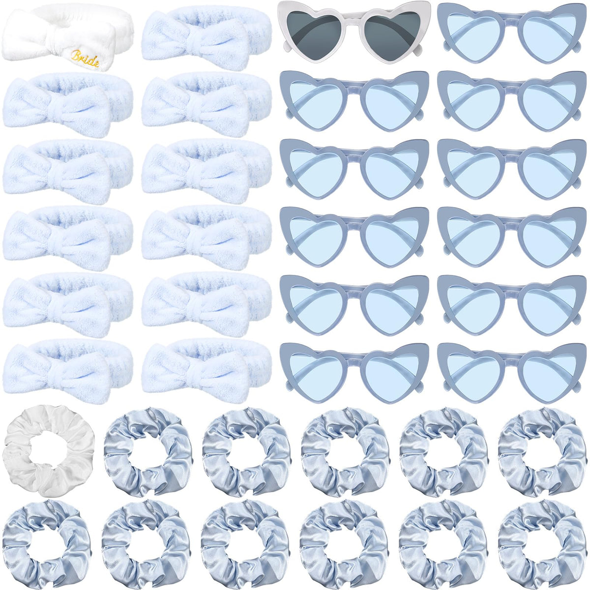 Geiserailie dusty blue bride headbands pack for coordinated wedding party styling.