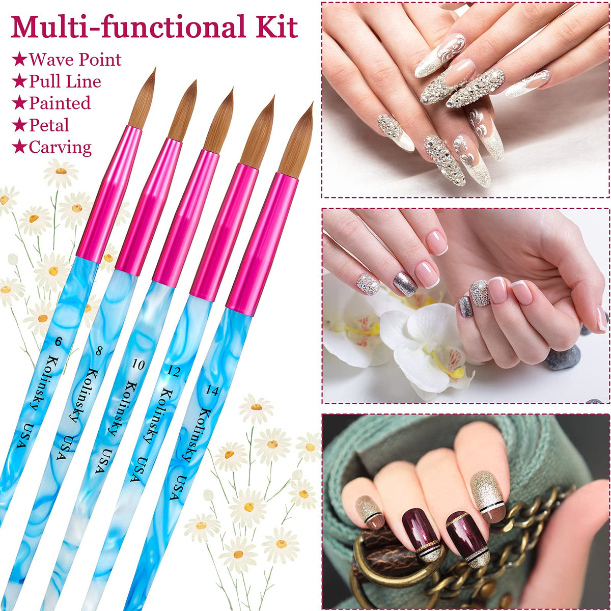 Geiserailie Kolinsky brush head 10 for controlled detailing.