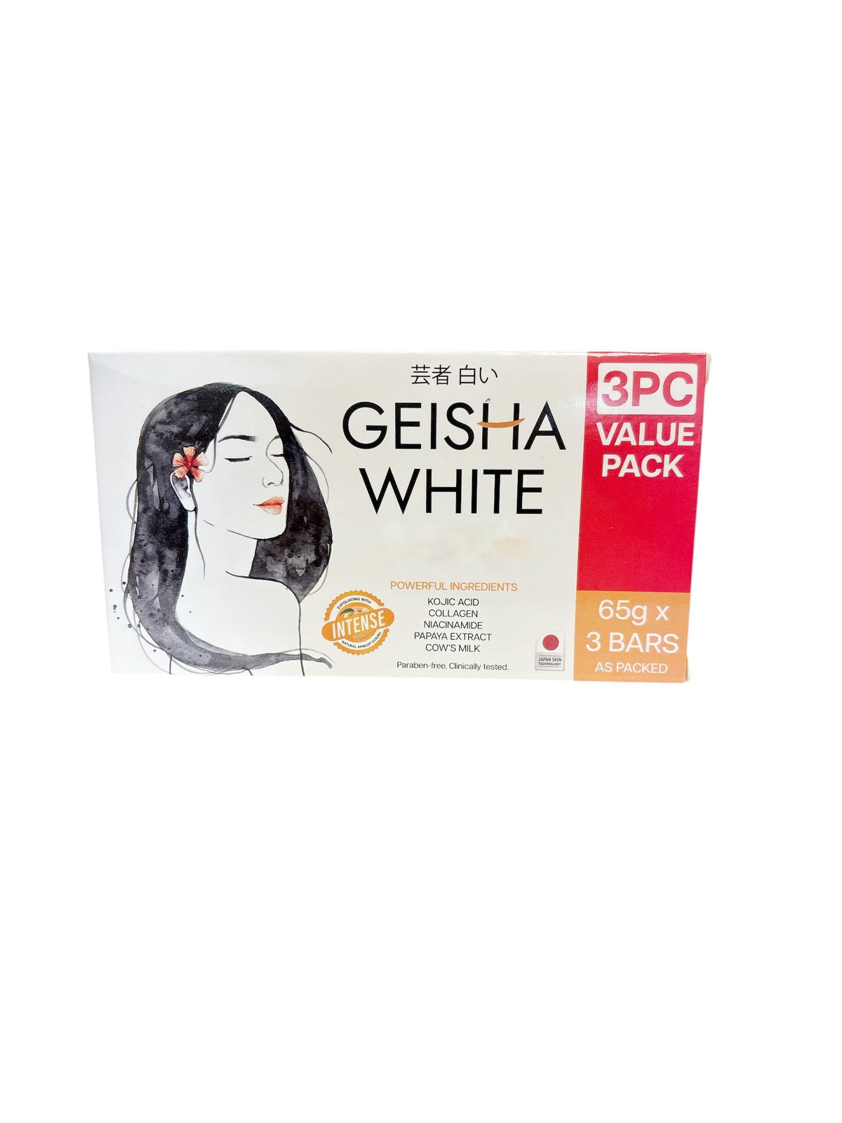 Geisha White Intense bar pack for a thorough, gentle cleanse