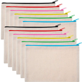 Gejoy canvas makeup bag with colorful zipper options for organized travel.