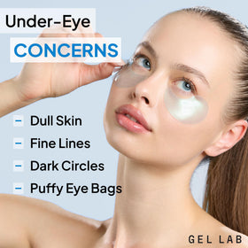 Gel Lab REGLOW caffeine eye patches energize and brighten the under-eye area.