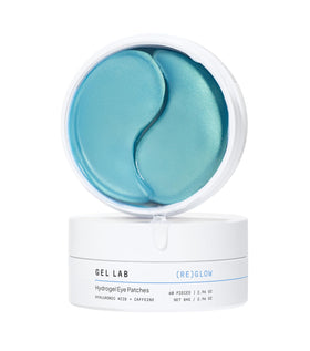 Gel Lab REGLOW hyaluronic eye patches for deep hydration and smoothing under-eye skin.