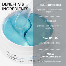 Gel Lab REGLOW hydrating under-eye mask delivering a cooling, soothing sensation.