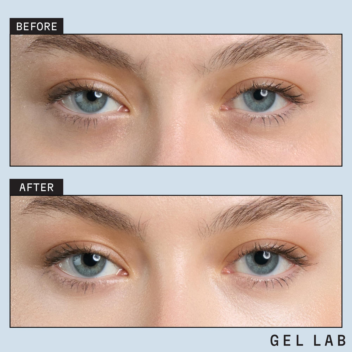 Gel Lab REGLOW patches targeting puffy eyes and dark circles for a refreshed look.
