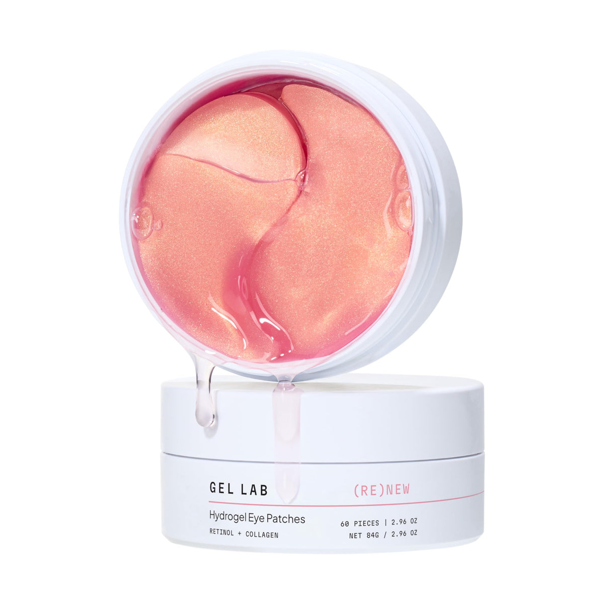 Gel Lab RENEW eye patches packaging highlights cruelty-free promise for refreshed under-eye care.