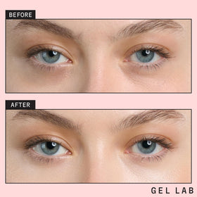 Gel Lab RENEW eye patch sits on skin, delivering soothing hydration.