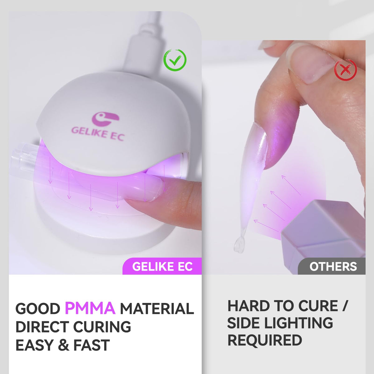 Gelike EC C-curve with straight sides for neat, arched nails