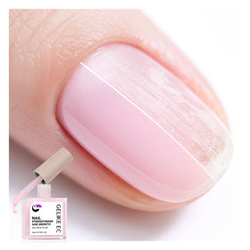 Gelike EC nail strengthener bottle close-up showing quick-dry, long-lasting protection