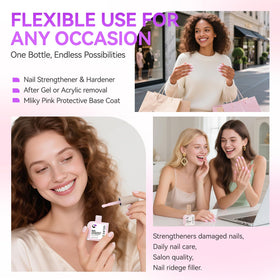 Gelike EC nails before after visual shows visible strength and shine