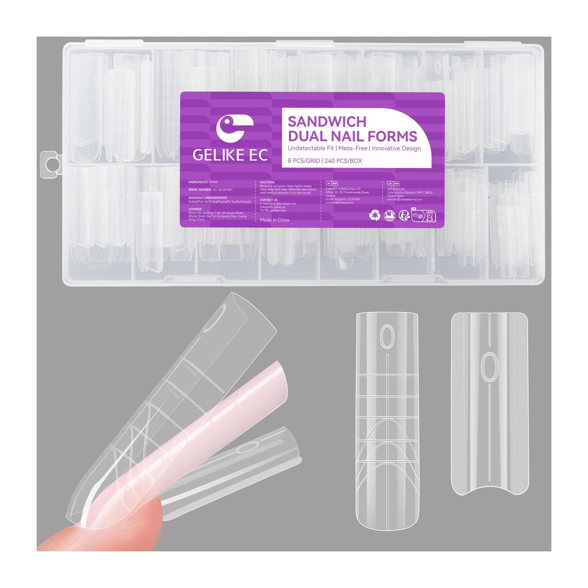 Gelike EC Sandwich Dual Form with laser guides for precise extensions