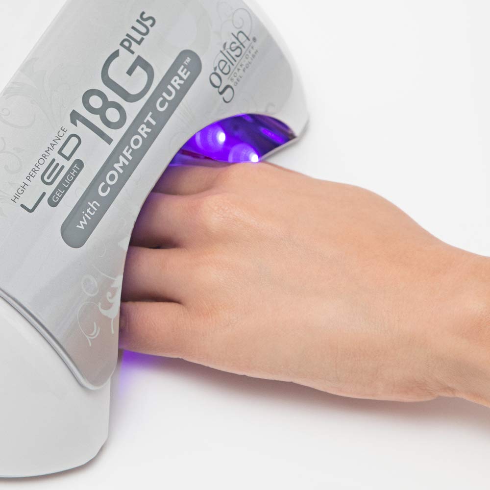 Gelish 18G Plus LED Light removable magnetic tray supports quick cleanup