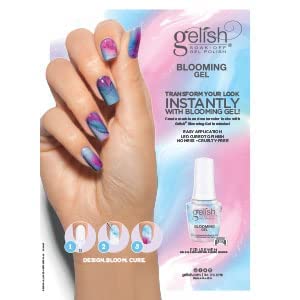 Gelish Blooming Gel application with a dotting tool for quick, stylish designs.