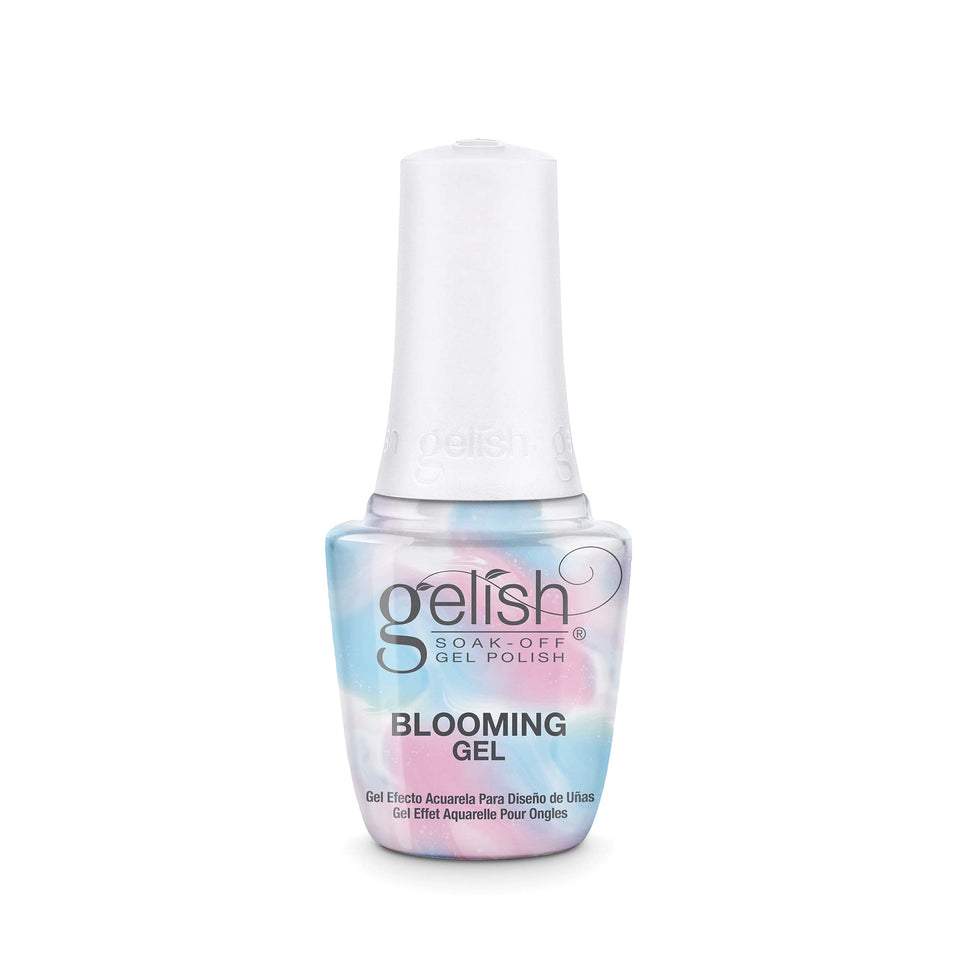 Gelish Blooming Gel marble design on nails for chic, professional-looking art.