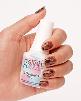 Gelish Blooming Gel results in a glossy, long-lasting nail art look.