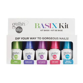 Gelish Dip Basix Kit prep bottle demonstrates easy nail prep for lasting adhesion.