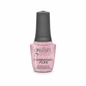 Gelish Foundation Flex bottle pour shows smooth base application for flawless nails