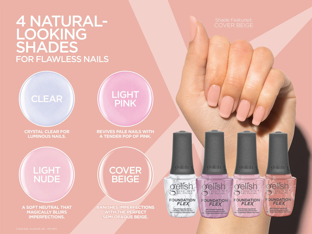 Gelish Foundation Flex nails before and after showcase shapelier flexible nails