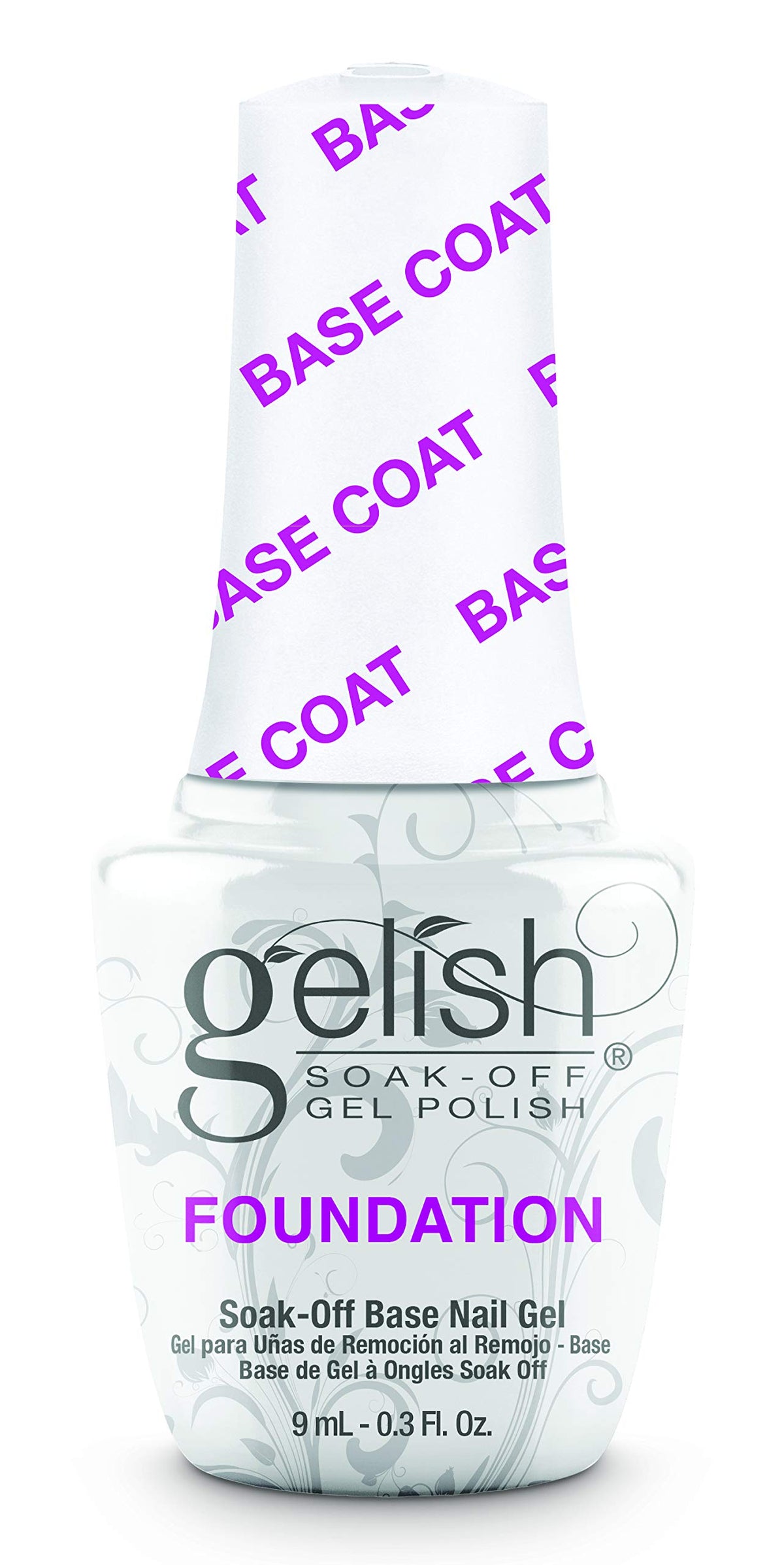 Gelish MINI Foundation Base Coat close-up highlighting strong adhesion and smooth base.