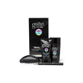 Gelish PolyGel Trial Kit with natural clear PolyGel for lightweight durability.