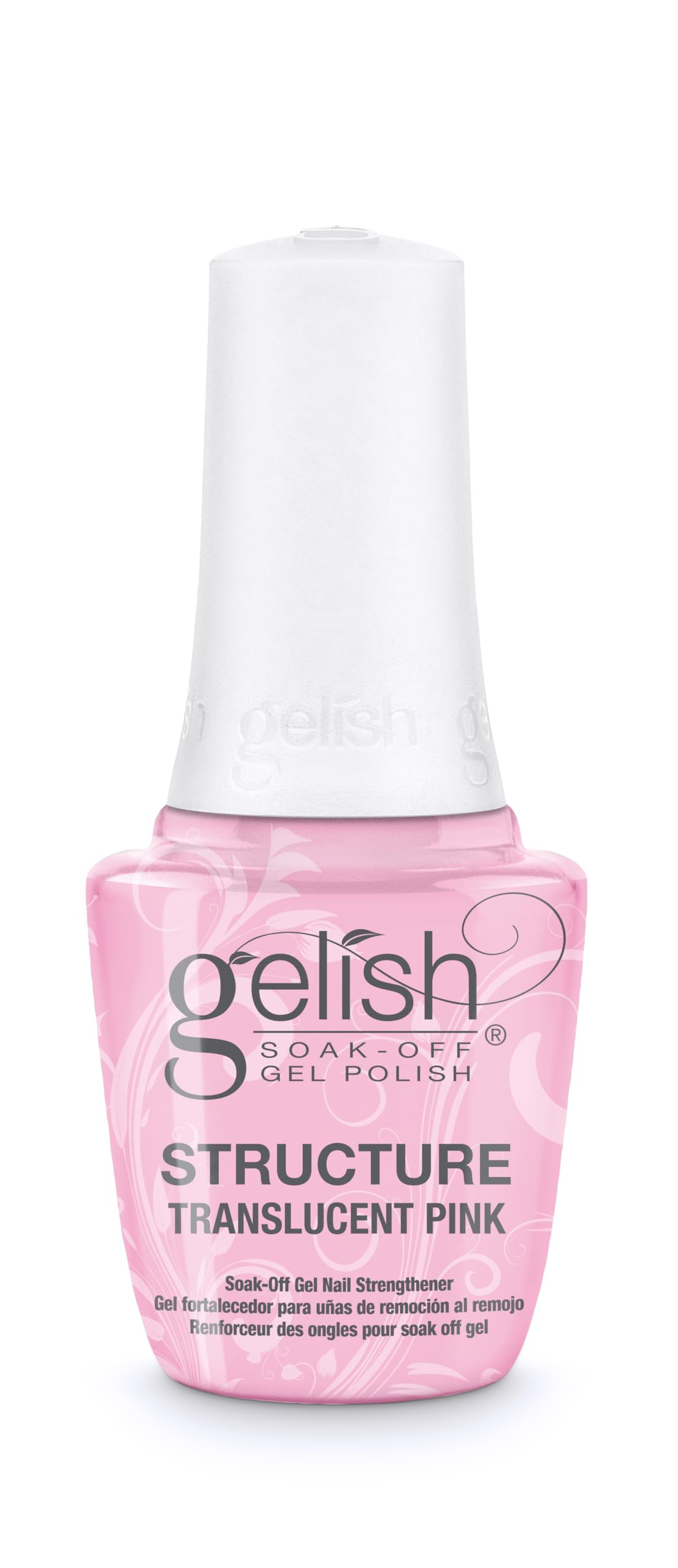 Gelish Structure Gel bottle pour demonstrates a durable base for stronger nails.