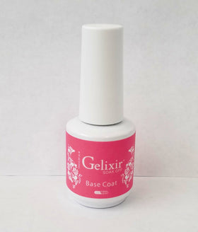 Gelixir gel base on nails for a smooth, long-lasting finish.