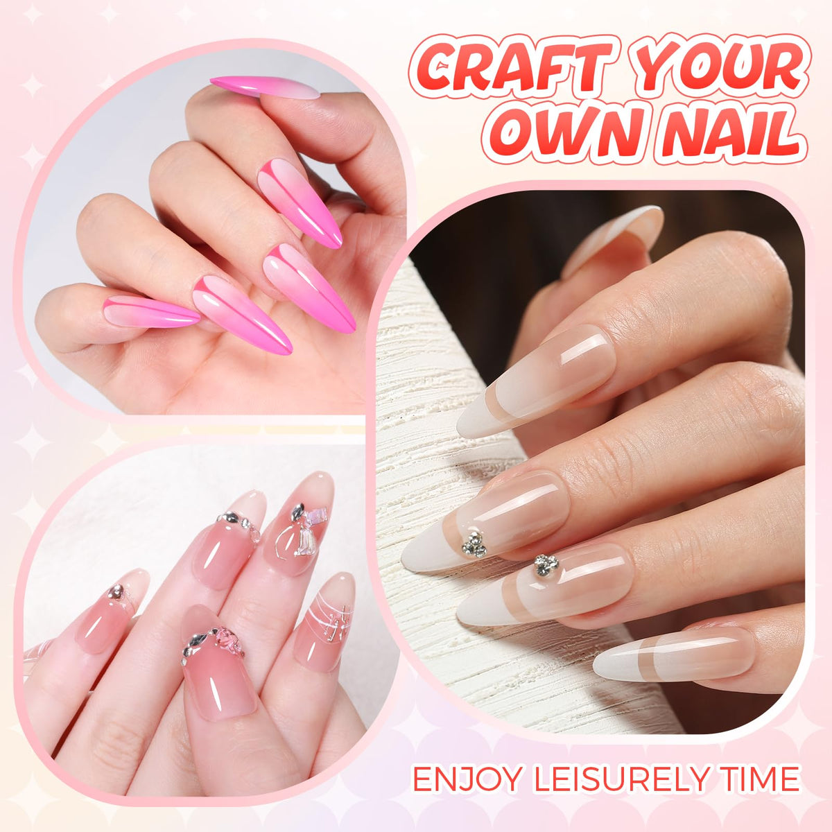 GELLAKTIK aura nail art for blooming floral gradients.