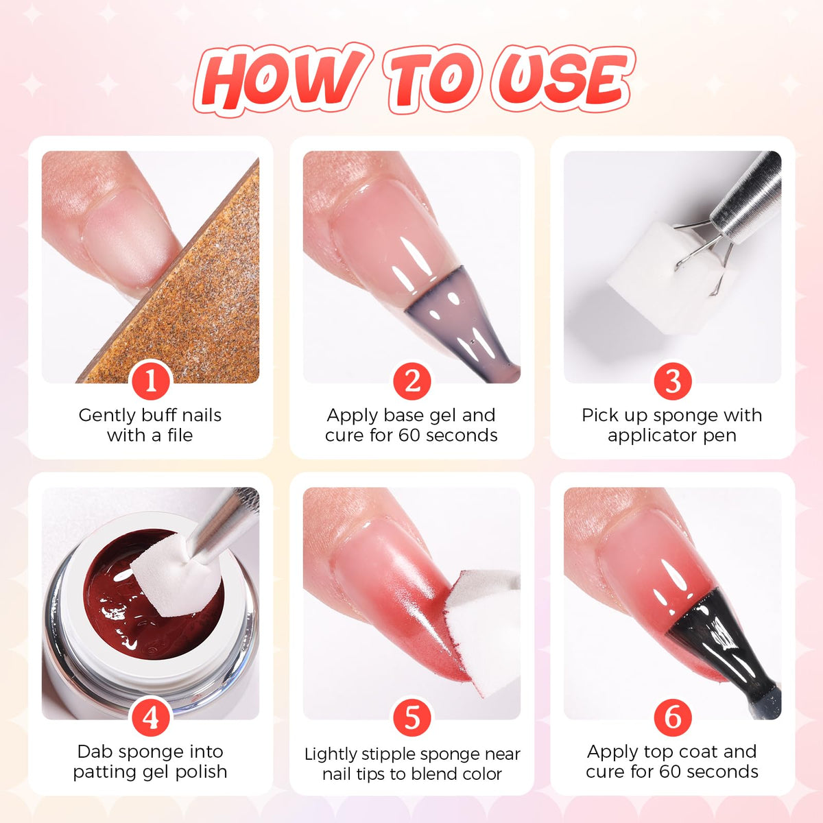 GELLAKTIK blush-toned ombre nails ideal for soft everyday manicures.