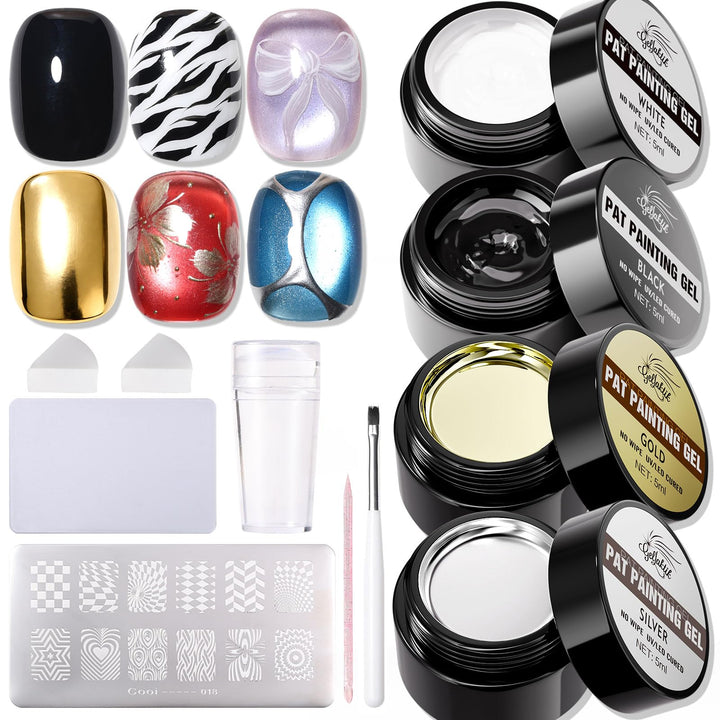 GELLAKTIK chrome gel nail polishes in silver and gold for a brilliant manicure.