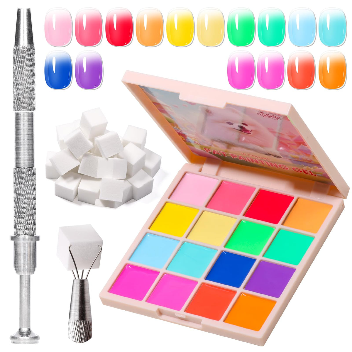 GELLAKTIK ombre gel palette for seamless gradients and custom shades.